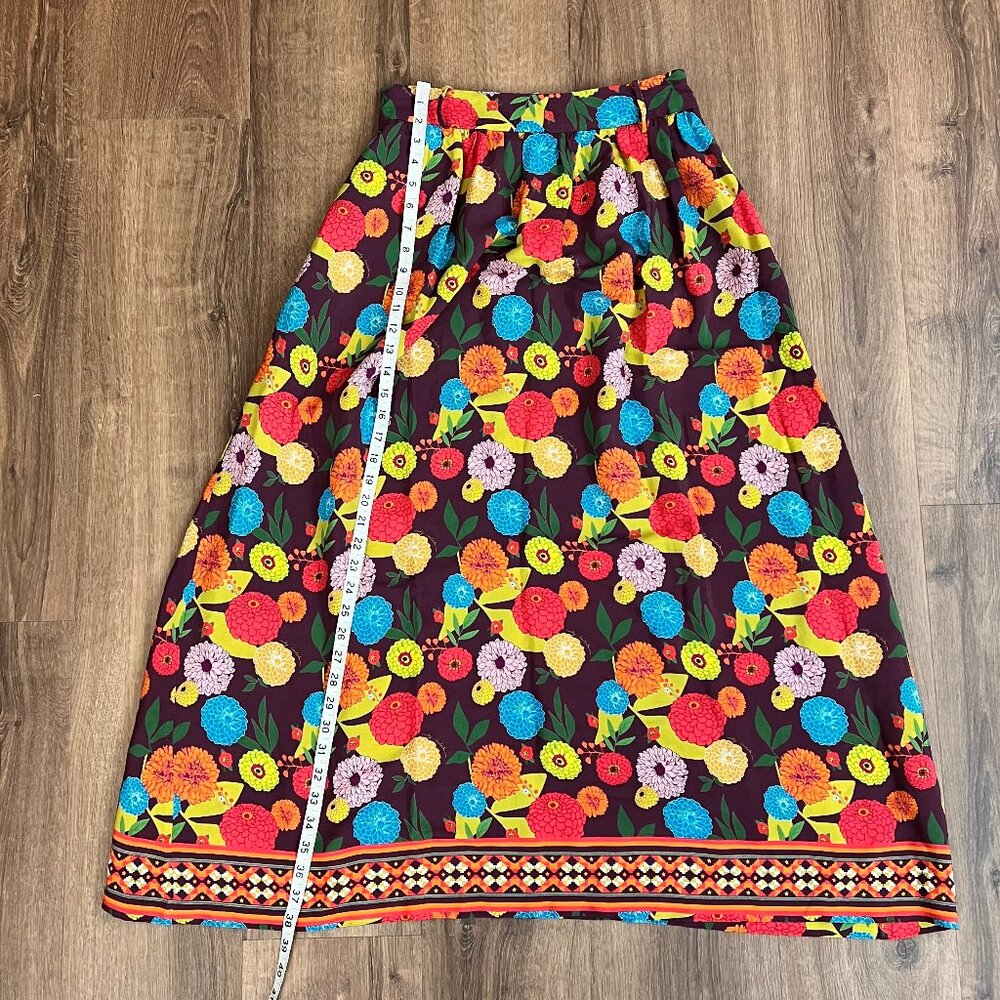 Emily Lovelock Bella Bouquet Print Floral Skirt Sz L - Picture 10 of 12